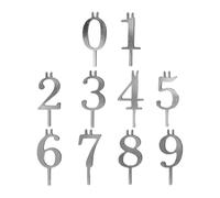 Portacandele per Torta di Compleanno - 10 Pezzi Topper Torta Stabili e Riutilizzabili | Topper Numeri in Metallo - Per Famiglia Studenti Adulti Uomini Donne Pasticceri Festa Casa