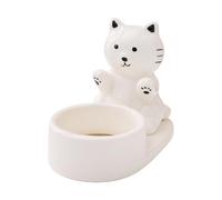 Portacandele, Portacandele In Ceramica Dal Design Simpatico Gatto, Per Gatti, Accento Decorativo Per La Casa Per Il Tavolo Del Bagno, Del, Della Camera Da, Mensole Per Banc