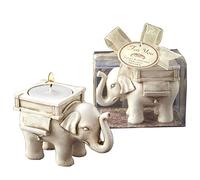 Portacandele profumato a forma di elefante, colore bianco avorio, confezione da 2