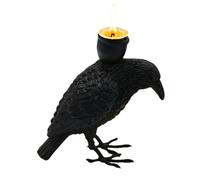 Portacandele Raven - Portacandele con statua di corvo tenebroso - Supporto decorativo per candele, centrotavola per salotti camere da letto, feste e appartamenti