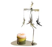 Portacandele rotante, 18 x 13 cm, in metallo, con vassoio, set di candelieri rotanti, in acciaio inox, per aromaterapia, decorazione per la casa