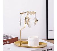 Portacandele rotante, giostra, in metallo, con grande vassoio, girevole, per casa, feste, matrimoni, decorazione da tavolo (angelo)