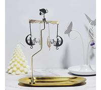 Portacandele rotante, giostra, in metallo, con grande vassoio, girevole, per casa, feste, matrimoni, decorazione da tavolo (gatto di luna)