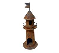 Portacandele rustico a forma di faro, lanterna costiera in ferro, decorazione per casa e giardino, elegante statua ornamentale per interni ed esterni, centrotavola unico per cene romantiche