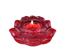 Portacandele Set di 3 portacandele for lume tè, fiore, cristallo, candela in vetro for, decorazioni for la casa, portacera for feste(Red)