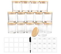 Portacandele Vetro da 170 ml con Coperchi [15 Pezzi] Porta Candele Vuoti