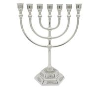 Portacandele vintage ebraico Menorah, a 7 rami, stile tempio di Gerusalemme, perfetto per accenti domestici, preghiere e celebrazioni