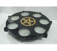 PORTACANDELE Wicca rituale magia PENTACOLO portalumini scultura a mano artigiano