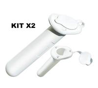 PORTACANNA AD INCASSO BIANCO CON TAPPO BASE 84X105MM, KIT X2 PEZZI
