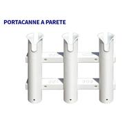 PORTACANNE A PARETE IN ABS BIANCO 3/4 POSTI BARCA PLASTICA MULTIPLO PESCA CANNE