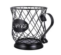 Portacapsule Caffè in Metallo, Cestello Organizer per Banco | Superficie Liscia Scritta Caffè Traforata, Accesso Rapido, Adatto a Ufficio e Bar Ordinato