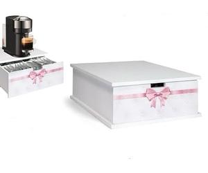 Portacapsule Cassetto Portacialde Capsule Caffè Bustine Tè Tisane Legno Ceramica (5 (LEGNO))