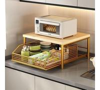 Portacapsule Per Caffè Con Cassetto, Organizzatore Da 35-40 Capsule, Supporto Per Macchina Compatto Piedini Antiscivolo, Per Cucina, Ufficio(Gold,14.57x10.24in)