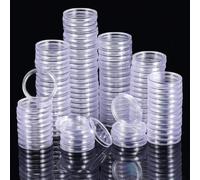 Portacapsule trasparenti per monete, confezione da 200, adatti per monete standard da 25 mm, design antipolvere