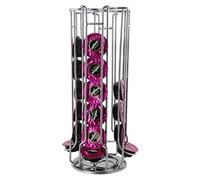 Portacapsule Universale Lavazza A Modo Mio Passionate, con Base Girevole di 360°, Colore Argento, per 32 Pezzi