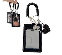 Portacard Fotografiche | in Pelle PU,Per Card Con Ciondolo A Cuore | Da Polso Per Donne Studenti Fan Viaggio Scuola Lavoro