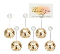 Portacard per 2in Sfera Specchiata, 6pcs con Clip, Oro Scuro