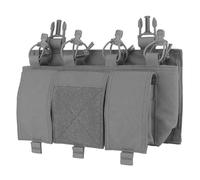 Portacaricatore Tattico Quadruplo per Mag da 5.56 Mm, Tasche Multiuso con Sistema MOLLE per Softair e Sport All'aria Aperta(Gray)