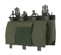 Portacaricatore Tattico Quadruplo per Mag da 5.56 Mm, Tasche Multiuso con Sistema MOLLE per Softair e Sport All'aria Aperta(Green)