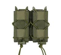Portacaricatori Universale Doppio/Triplo per Pistola, Fondina Tattica per Caricatori 9mm con Supporto Torcia, Tasca MOLLE EDC(Green)