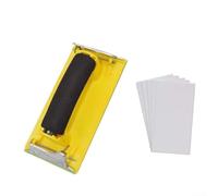 Portacarta vetrata con manico ergonomico in plastica e clip in metallo per levigare e lucidare legno, cartongesso e metallo utilizzando diverse grane abrasive (Manico e grana 320)