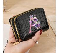 Portacarte da donna alla moda con texture coccodrillo e pietra, con più scomparti per le carte, tasca portamonete con doppia cerniera e finestra per il documento d'identità Bianco-Z,Bianco-Y,Bianco-X,