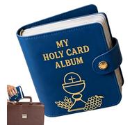 Portacarte di preghiera cattolica Custodia per portatile con 20 tasche, Blu, Se référer à la description, riferimento alla descrizione | Organizzatore in Similpelle per Carte Sante per Preghiera in Casa di Chiesa in Pensione Riunioni