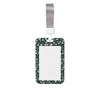Portacarte d'identità impermeabile Fiori bianchi carini semplici Tinta unita Cordino durevole con porta badge identificativo per tessera badge Regali per ufficio insegnante infermiera