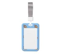 Portacarte d'identità impermeabile Simpatico cartone animato Bulldog Cordino resistente in tinta unita con porta badge identificativo per badge Card Regali per ufficio insegnante infermiera