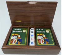 Portacarte Legno a 2 mazzi poker, burraco, scala quaranta, ramino