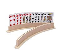 Portacarte per carte da gioco, in legno, 2 pezzi, con mani in legno, supporto gratuito, 2 pezzi, organizer per inviti, da gioco, per bambini, adulti, anziani