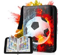 Portacarte per Il Calcio, Album di Figurine di Calcio, Album Cartella Da Collezione, Football Scrapbook Raccoglitore di Carte con Cerniera,Conserva E Proteggi Le Tue Carte Raccoglitore (Huoyan)
