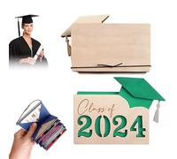 Portacarte regalo per laureati, biglietto di auguri per lui e per lei, portamonete in legno personalizzato per lauree,regalo di laurea 2024 per parenti e amici (verde)