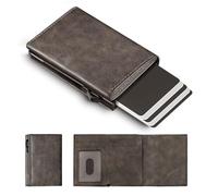 Portacarte Uomo, Portafoglio Uomo Slim con RFID Blocco Pop-up Porta Carte di Credito per 11-13 Carte Porta Tessere Uomoo Senza portamonete, Portafoglio Slim (Marrone, Senza portamonete)