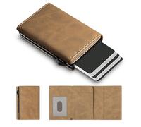 Portacarte Uomo, Portafoglio Uomo Slim con RFID Blocco Pop-up Porta Carte di Credito per 11-13 Carte Porta Tessere Uomoo Senza portamonete, Portafoglio Slim (Pelle Crazy Horse, Senza portamonete)