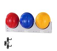 Portacasco, Supporto per Casco di Sicurezza da Parete, Targhette Magnetiche, Ganci, Acciaio Zincato, per Officina/fabbrica(75cm/29in)