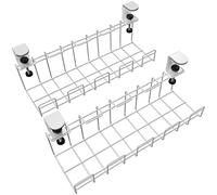 Portacavi da scrivania bloccabile per l'ordine sul posto di lavoro - ripone cavi, caricabatterie e prese multiple senza attrezzi (2× M, metallo bianco, organizer per cavi e gestione) KD Essentials