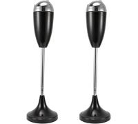 Portacenere 2 pezzi Piedistallo for esterni for patio Uomo Posacenere creativo da terra con coperchio Regolabile Resistente alle intemperie Acciaio inossidabile antiruggine(Black)