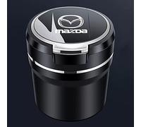 Portacenere Auto per Mazda 3 Mazda 6 Axela ATENZA CX-4 CX-5, LED Portatile Anti Ceneri Volanti Auto Posacenere con Coperchio Facile da Pulire, per Casa, Ufficio e Viaggi,B Silver
