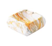 Portacenere Ceramica Posacenere Quadrato In Pietra Calcarea Arancione, Pietra Gialla, Blu, Bianco E Oro, Soggiorno, Ufficio, Casa Marmo Arancione