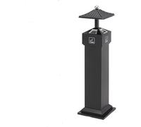 Portacenere Colonna di cenere in acciaio inossidabile commerciale for l'estinzione del fumo, grande collettore verticale fissabile for esterni(Black)