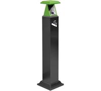 Portacenere Contenitore for mozziconi di sigaretta in acciaio inossidabile da esterno con coperchio, estintore di fumo commerciale a doppia concavità(Black+green)
