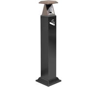 Portacenere Contenitore for mozziconi di sigaretta in acciaio inossidabile da esterno con coperchio, estintore di fumo commerciale a doppia concavità(Black+gray)