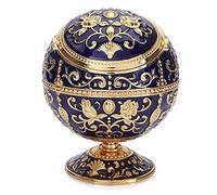 Portacenere fumigato antivento vintage con coperchi in metallo Portacenere portatile in sigaretta per esterni e dentro Uso regalo piacevole per uomini e donne (blu navy)