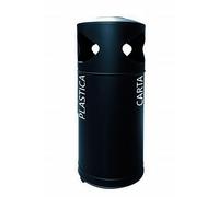 Portacenere gettacarte per la raccolta differenziata raccolta differenziata STATION CITY con 3x35 Lt Dimensioni 46x46x h 115 c -peso 25 kg garanzia 10 anni colore nero nero