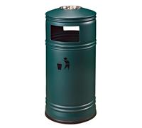 Portacenere Long Cylindl Trash Can With Stainless Steel Floor Standing Large Opening Waste Bin Lid 13.2 Gallons(A)