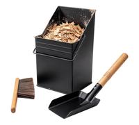 Portacenere metallico quadrato con e | Secchiello per cenere per esterni, interni, casa, giardino, terrazza, barbecue,
