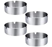 Portacenere, QSXX 4 PCS Posacenere Portatile in Acciaio Inossidabile Adatto a Varie Occasioni Facile da Pulire Posacenere, Domestico, Casa, Ufficio, Hotel, Esterno Posacenere Rotondo