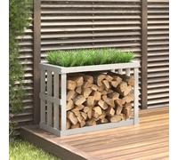 Portaceppi da Esterno Bianco 108x52x74 cm Legno Massello Pino