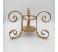 Portacero in ferro battuto per cero diametro 8 cm 26x25 h18 cm supporto dorato
